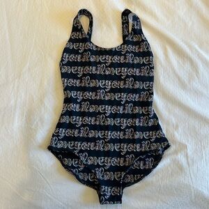 Cynthia Rowley I Love You Pattern Swimsuit, Size L